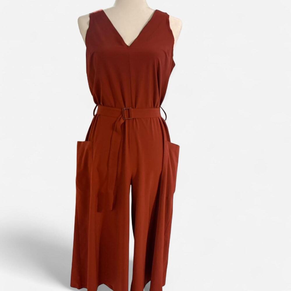 Athleta Rust Belted Jumpsuit